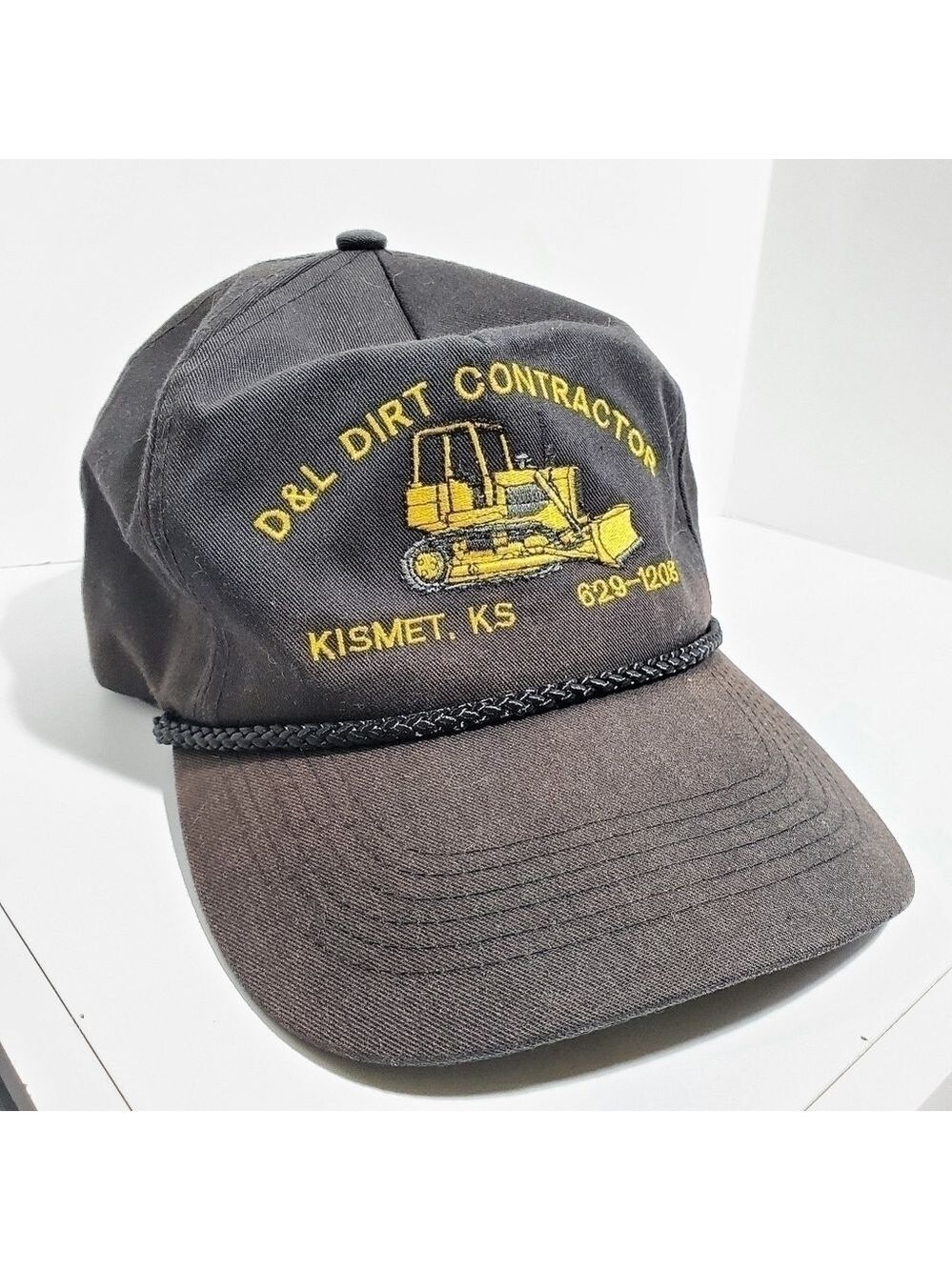 San Sun D & L Dirt Contractor Kismet, KS Bulldozer snap back hat cap